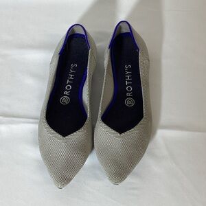 ROTHY’S  Point Flat Birdseed Flax Grey Shoes Size 9.5